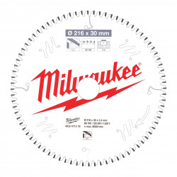 Пильный диск Milwaukee для торцовочной пилы по алюминию 216x30x2,4x80