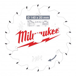 Пильный диск Milwaukee для циркулярной пилы по дереву 140x20x1,6x18