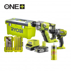 Набор электроинструментов Ryobi R18DDSDS-125T, 18В ONE+, 2 ед., кейс+оснастка